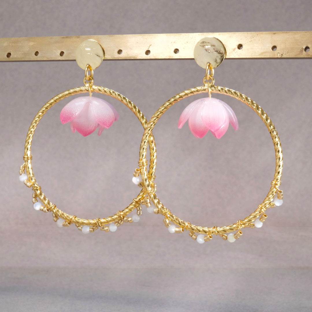 Boucles d'oreilles Fleurs de Lotus