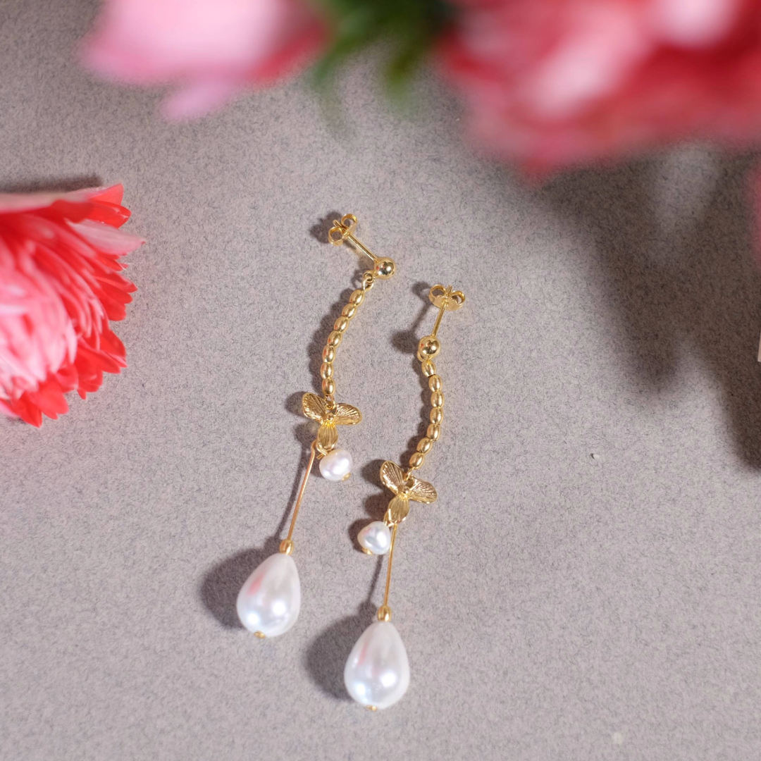 Boucles d'oreilles Nacre fleurie