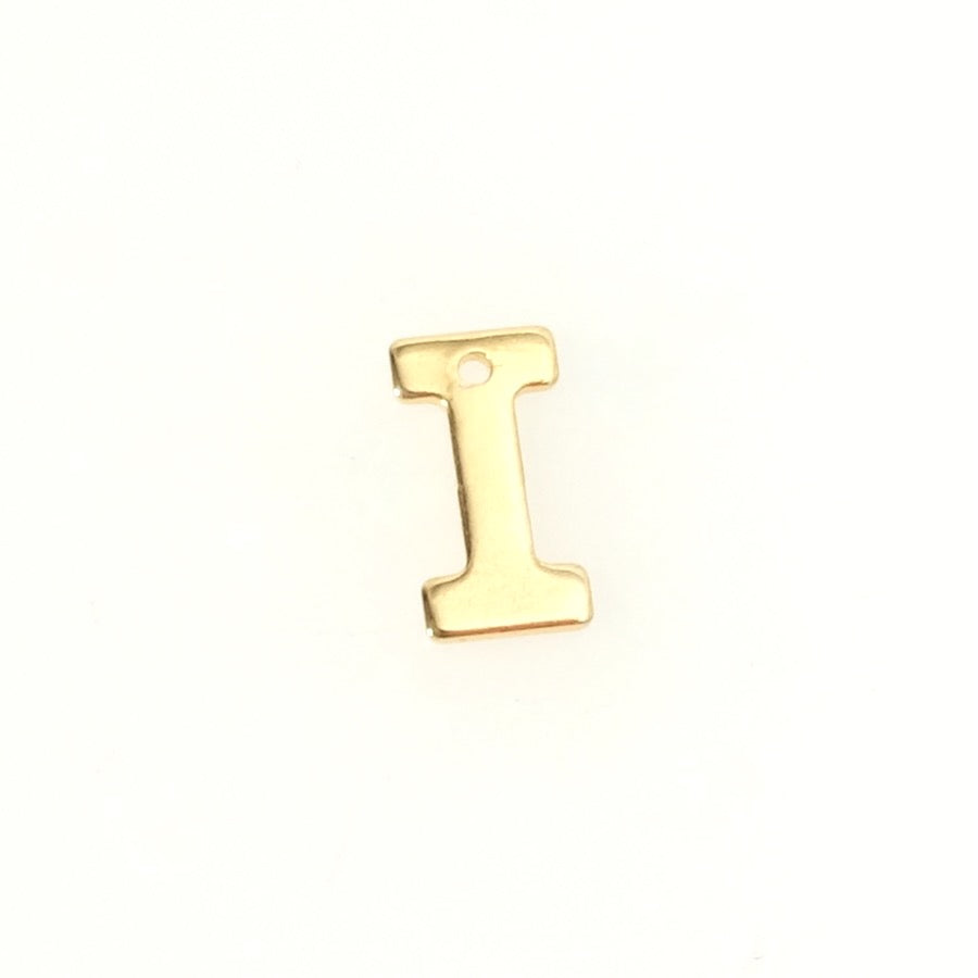 Pendentif Lettre I en acier inoxydable 304 Doré 18K