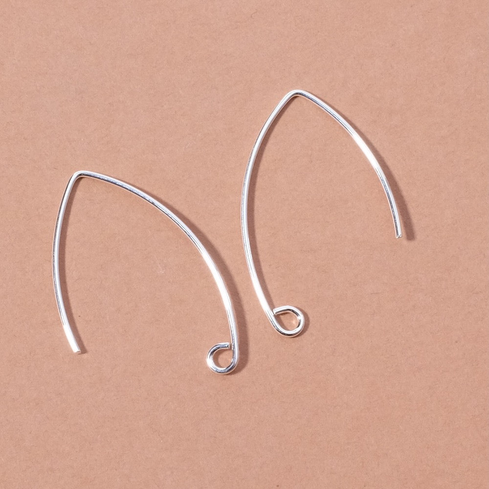 Boucles d&#39;oreilles crochets en argent massif 925, la paire