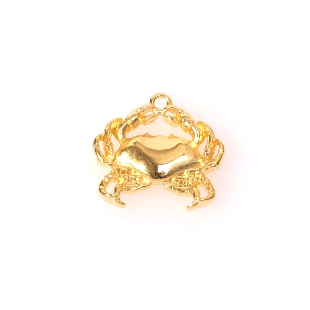 Pendentif Crabe en Zamak doré 24K