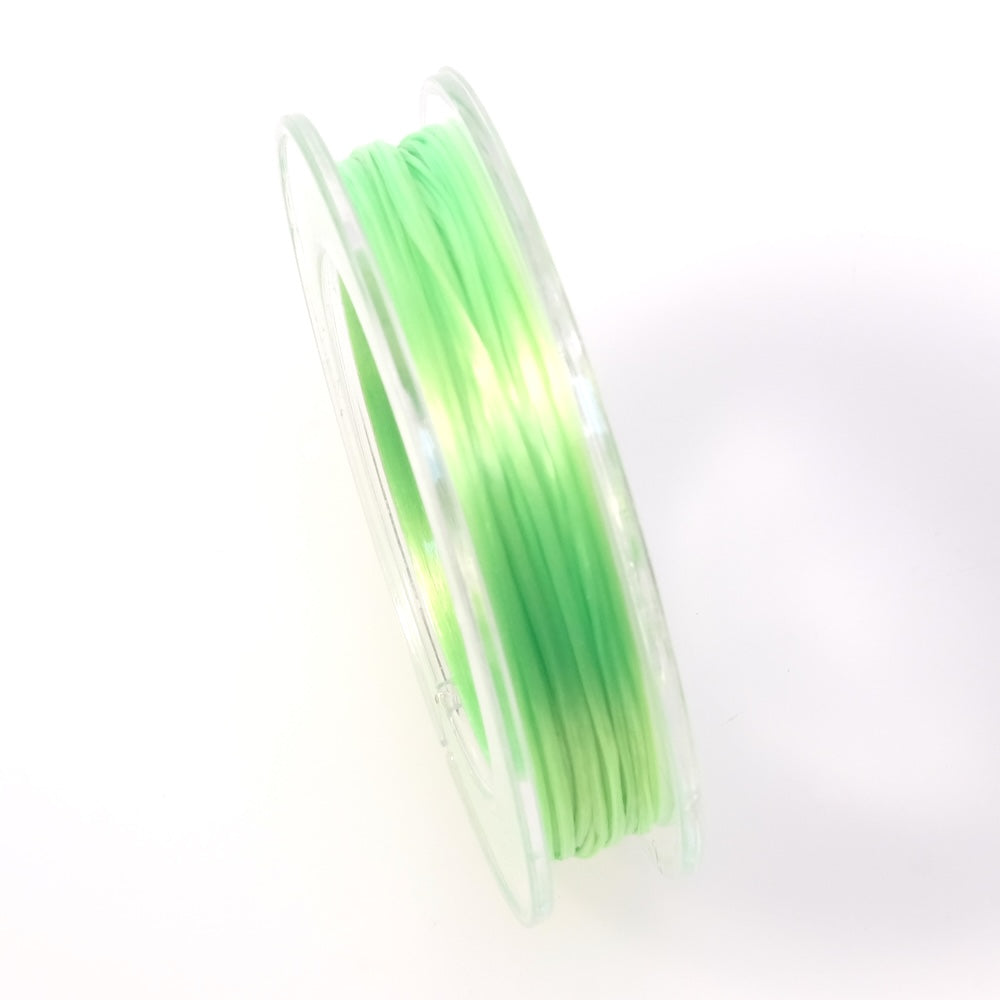 Bobine de 10 mètres de fil Elastique plat 0,6mm Vert fluo