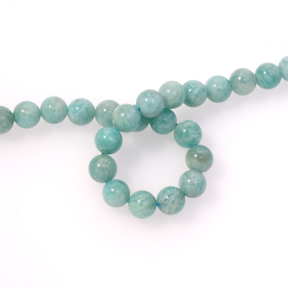 Fil de 38cm de perles naturelles rondes 8mm en Amazonite