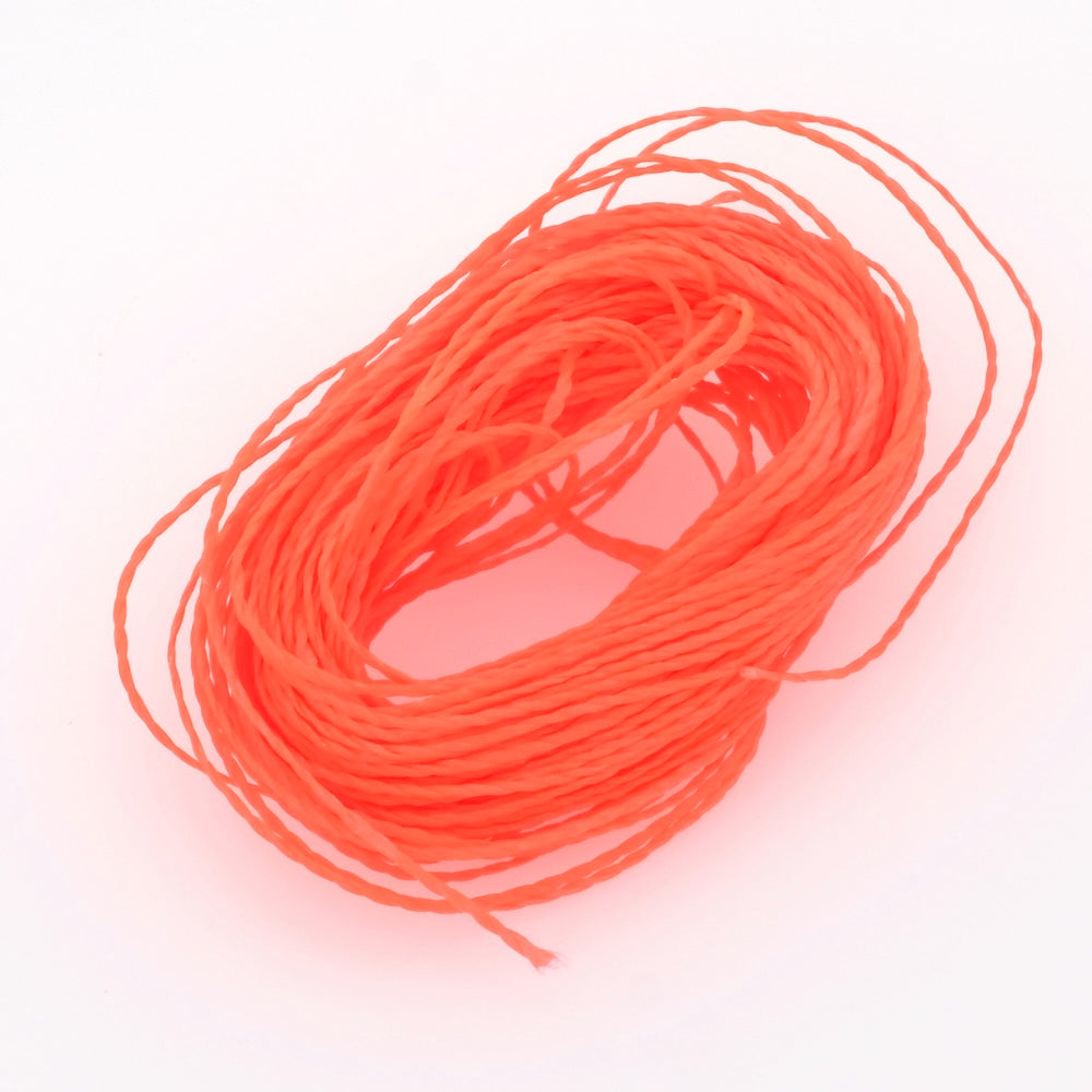 10 mètres de fil ciré Linhasita 0,5mm pour micro macramé - Orange Fluo