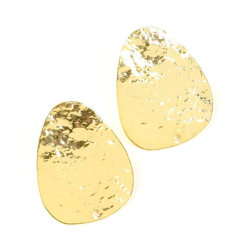 Boucles d&#39;oreilles clous Texture Granite en laiton doré à l&#39;or fin 24K