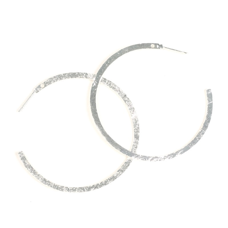 Boucles d'oreilles Créoles clous 3/4 en laiton Argenté 925 Premium