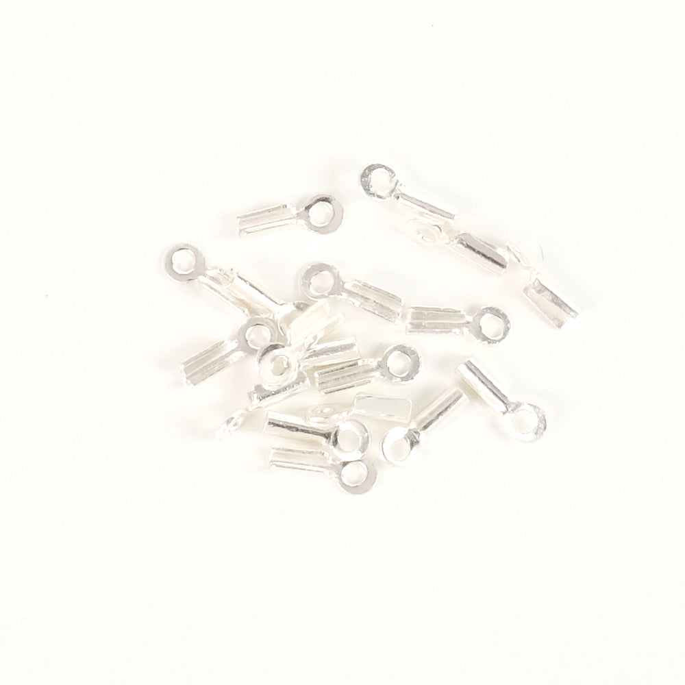 10 embouts 1mm en laiton Argenté 925 Premium