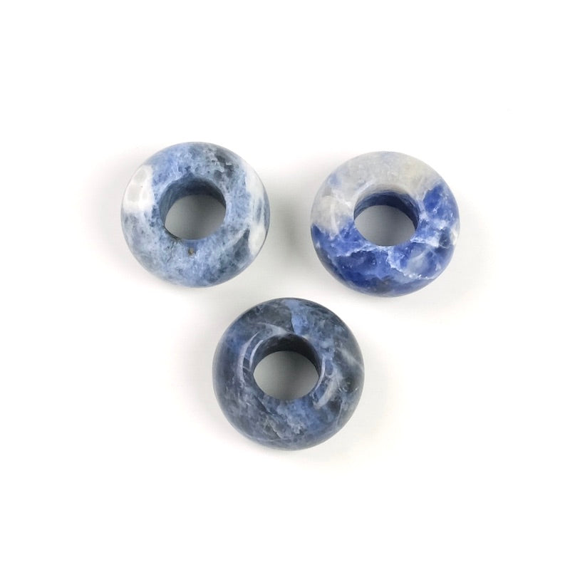 Perle naturelle donuts 14mm en Sodalite