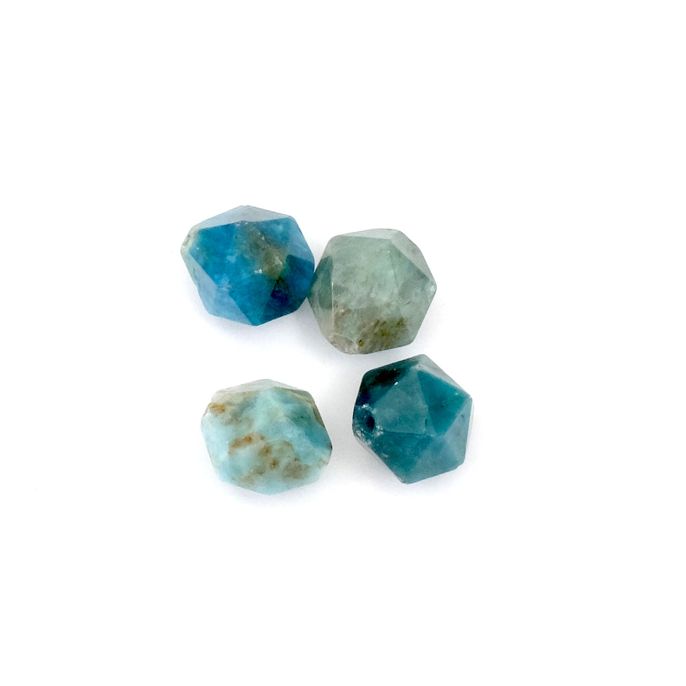 4 Perles polygones 10mm naturelle de Apatite