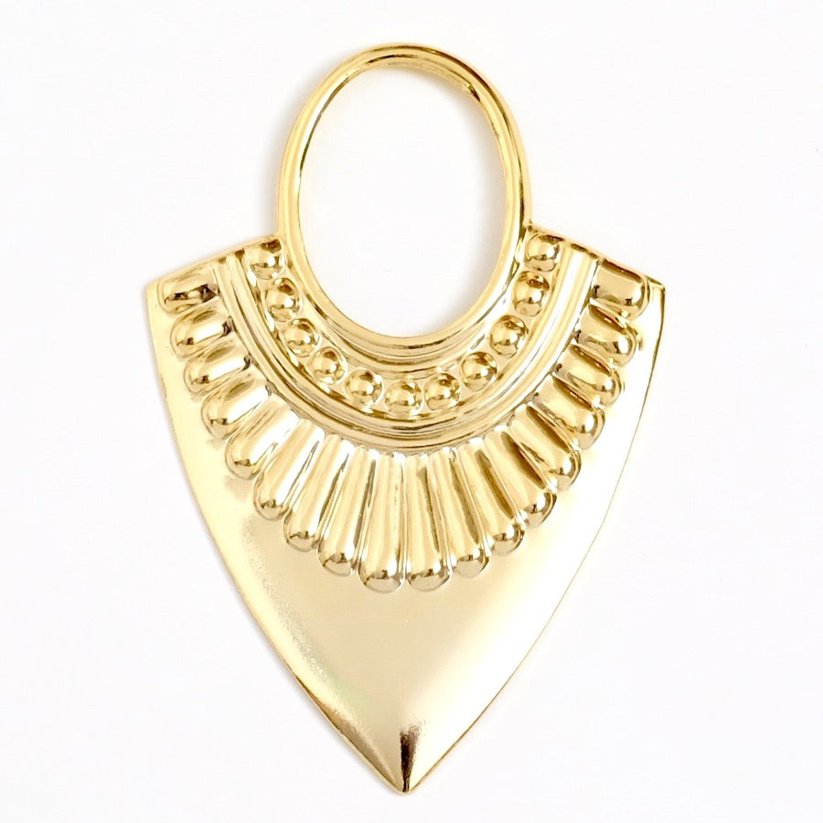 Pendentif Triangle ethnique en laiton Doré à l&#39;or fin 24K