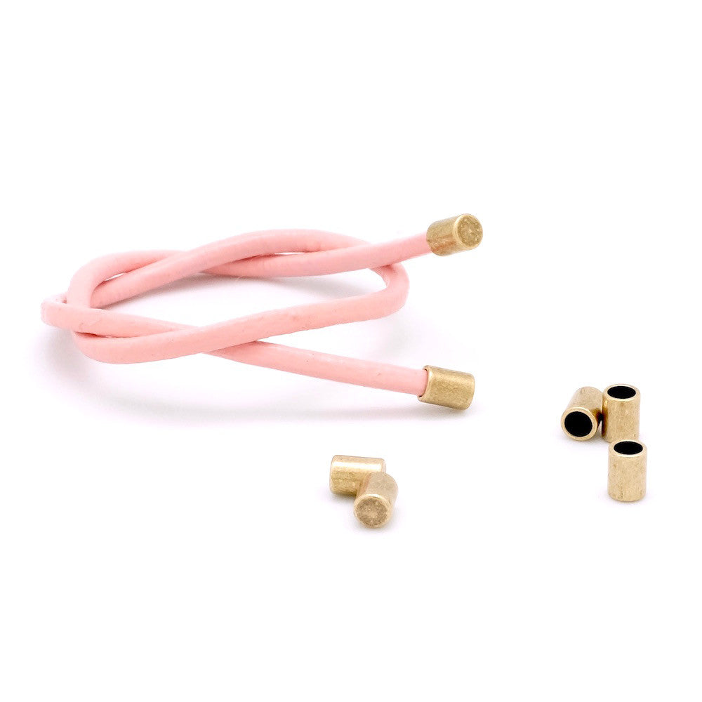 Lot de 10 Embouts de cordon 2mm à coller en laiton bronze