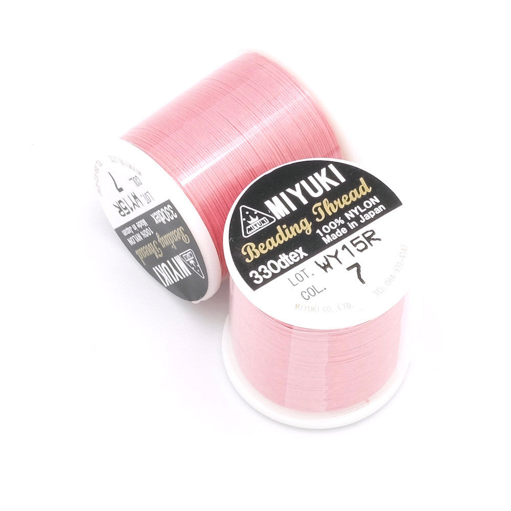 Bobine de 50 mètres de fil nylon Miyuki Beading thread 0,25mm Rose intense N°7 