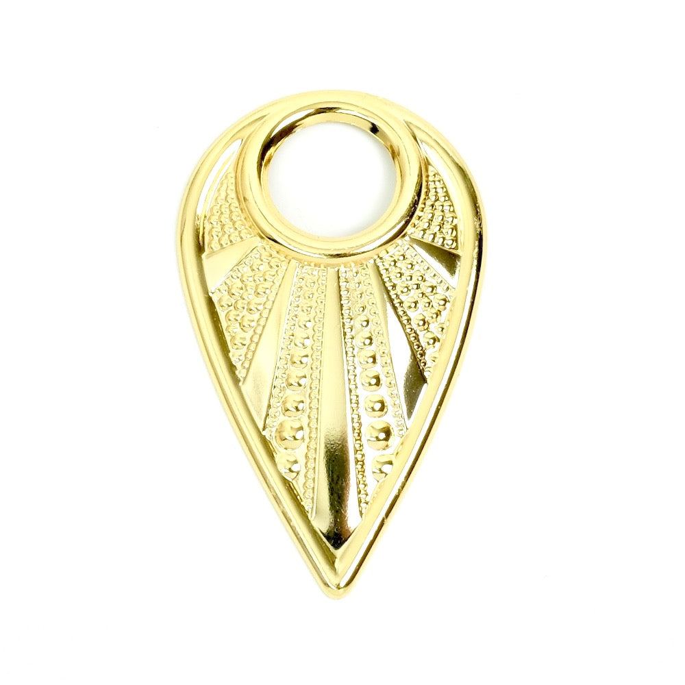 Pendentif Goutte ethnique en laiton Doré à l&#39;or fin 24K