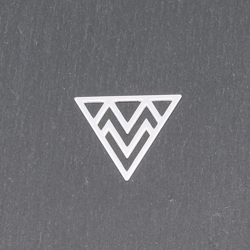 Pendentif connecteur triangle chevron en argent massif 925 